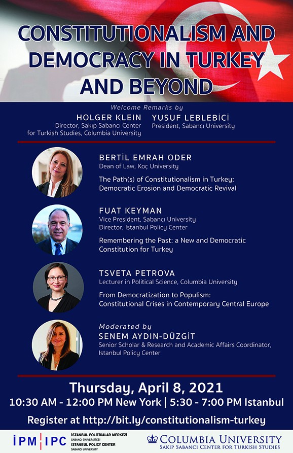 Poster advertising event Constitutionalism and Democracy in Turkey and Beyond