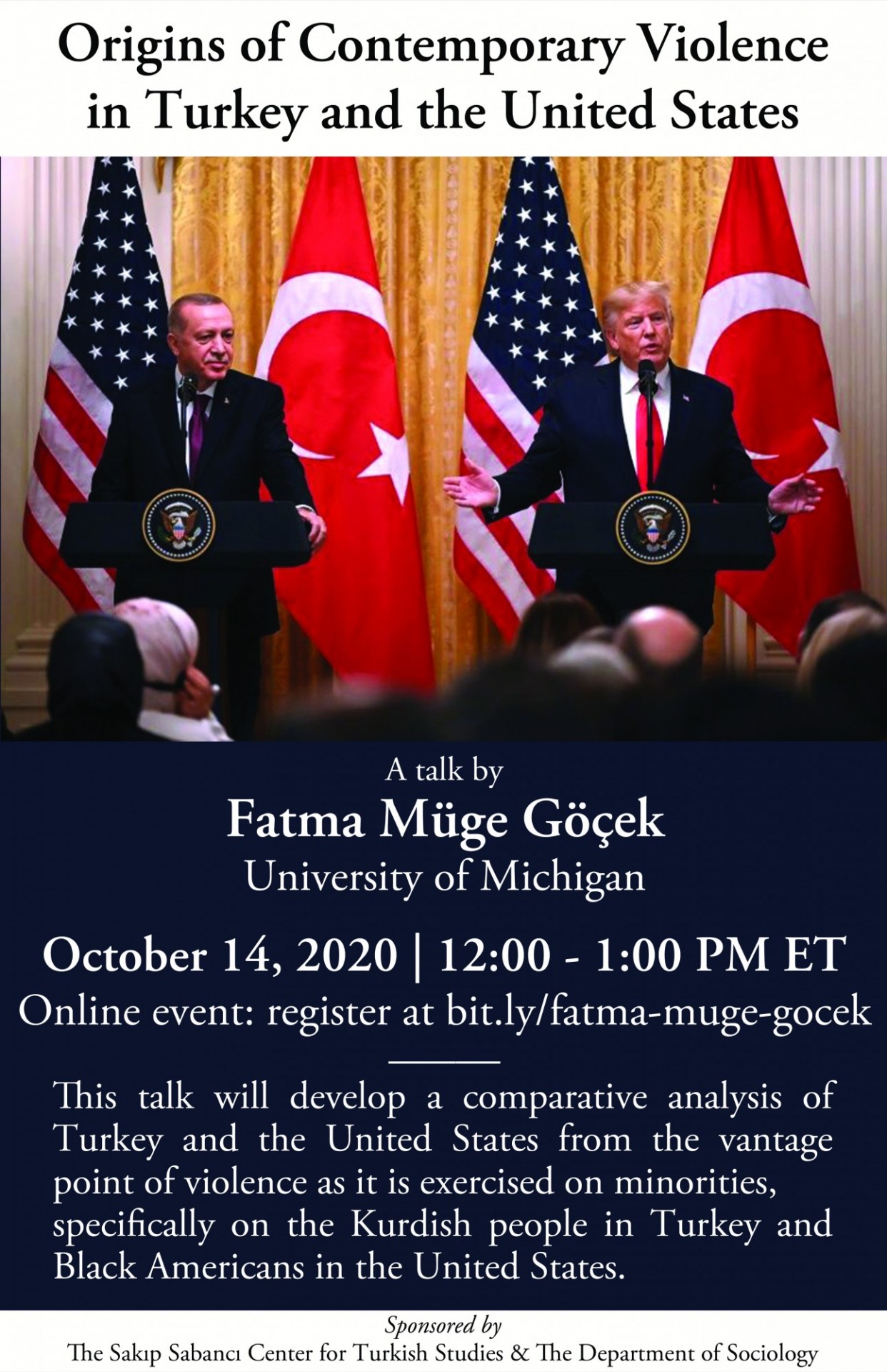 Flyer for lecture by Fatma Muge Gocek