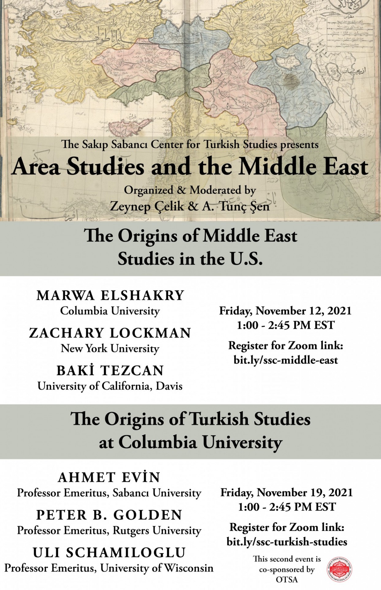 Flyer advertising the event series "Area Studies and the Middle East"