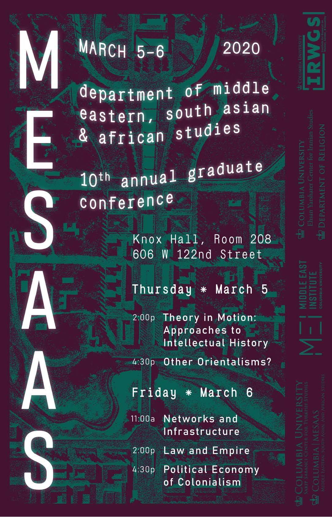 Flyer advertising the MESAAS Graduate Conference