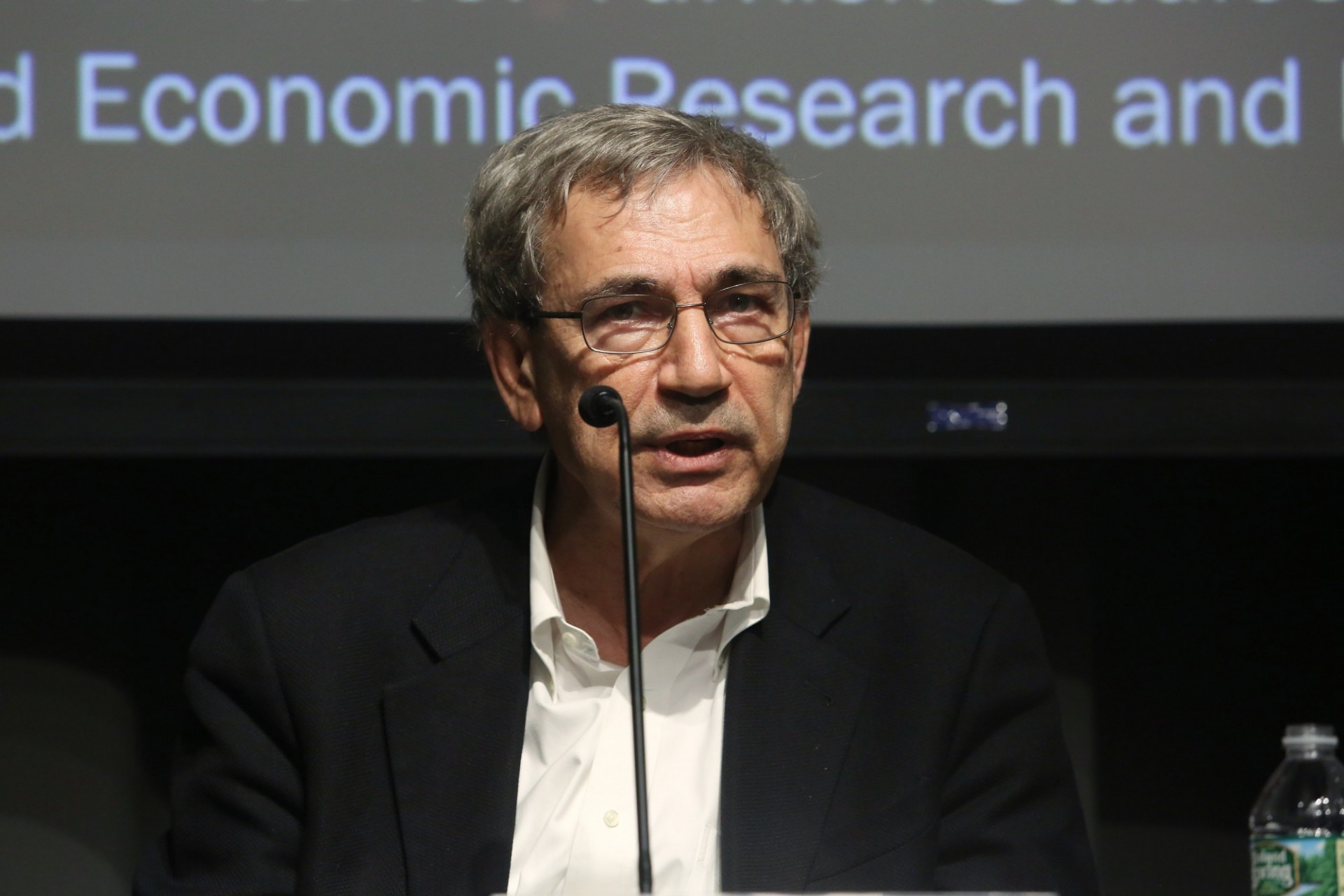 Photo credit: Michael Dames for The Sakıp Sabancı Center for Turkish Studies, 11/12/18 "Imagining & Narrating Plague in the Ottoman World: A conversation with Orhan Pamuk and Nükhet Varlık"
