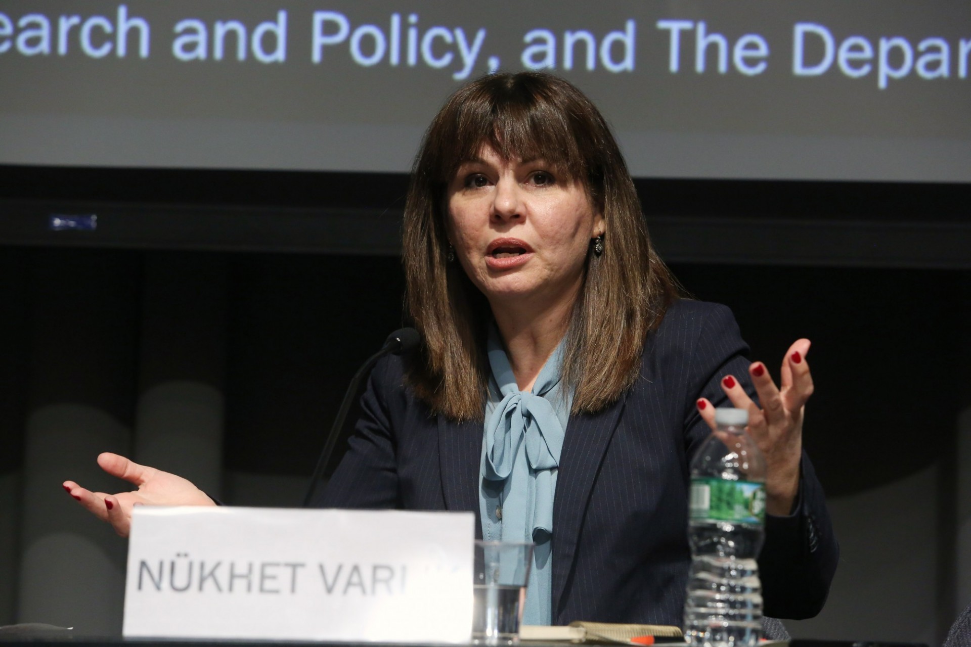 Photo credit: Michael Dames for The Sakıp Sabancı Center for Turkish Studies, 11/12/18 "Imagining & Narrating Plague in the Ottoman World: A conversation with Orhan Pamuk and Nükhet Varlık"