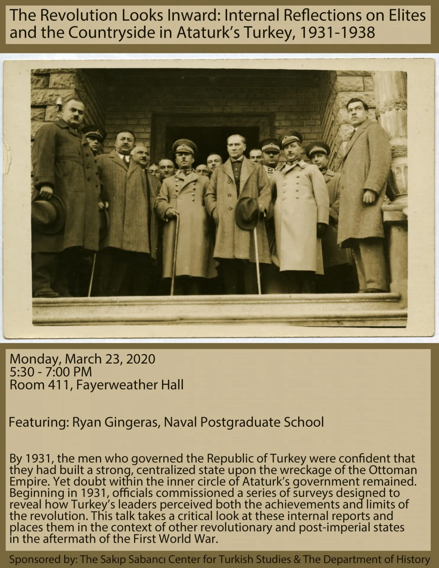 The Revolution Looks Inward: Internal Reflections on Elites and the Countryside in Ataturk's Turkey, 1931-1938