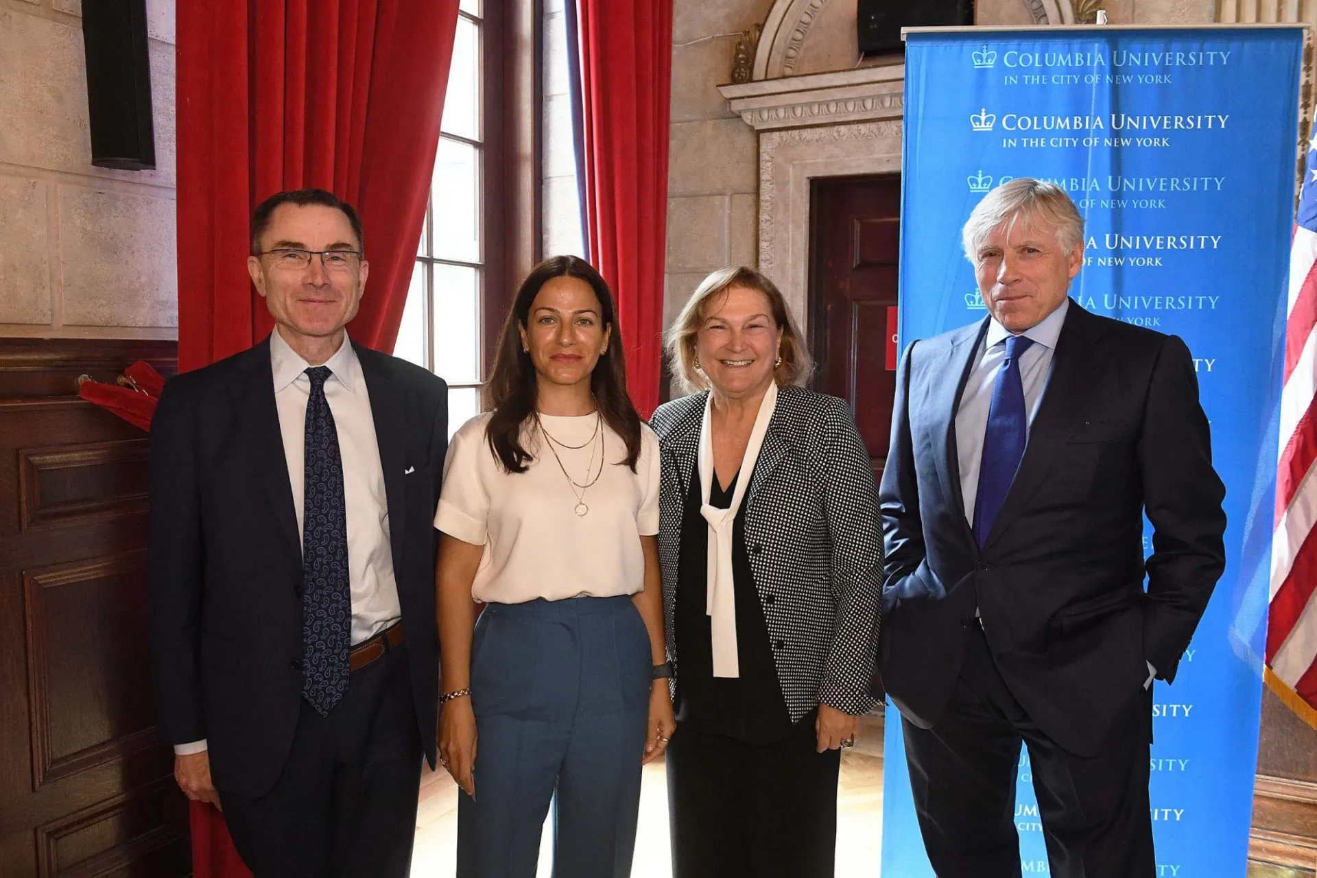 David Madigan, Sevil Sabancı, Güler Sabancı, and Lee C. Bollinger at the launch of the Sakıp Sabancı Center for Turkish Studies