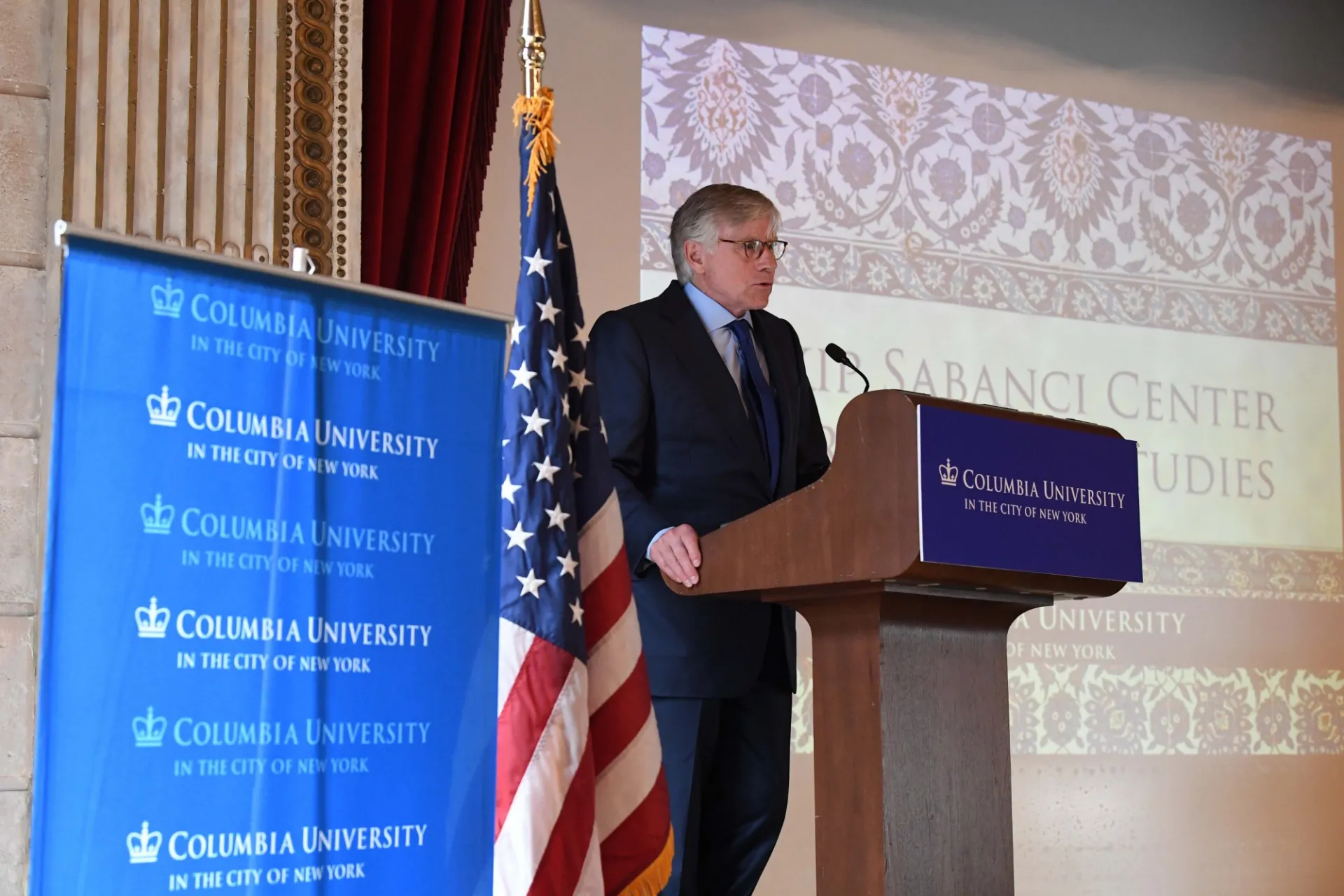 Columbia University President Lee C. Bollinger speaks at the launch of the Sakıp Sabancı Center for Turkish Studies