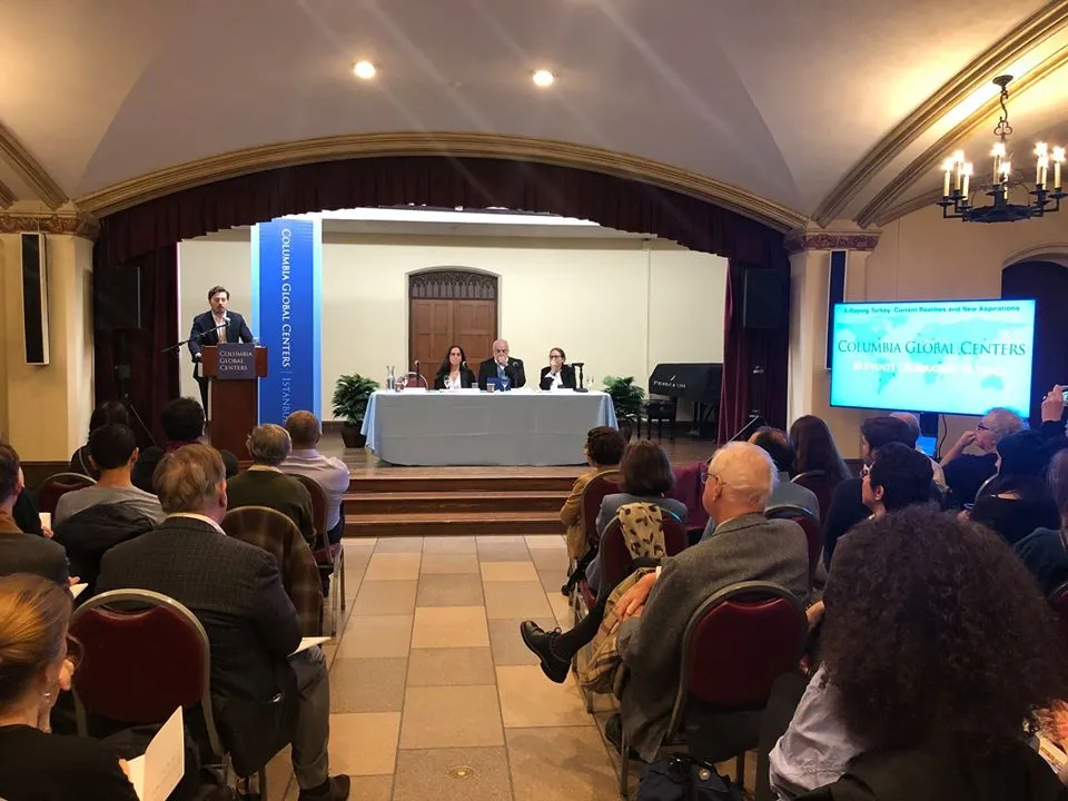 Photo of speakers and audience at event X-Raying Turkey